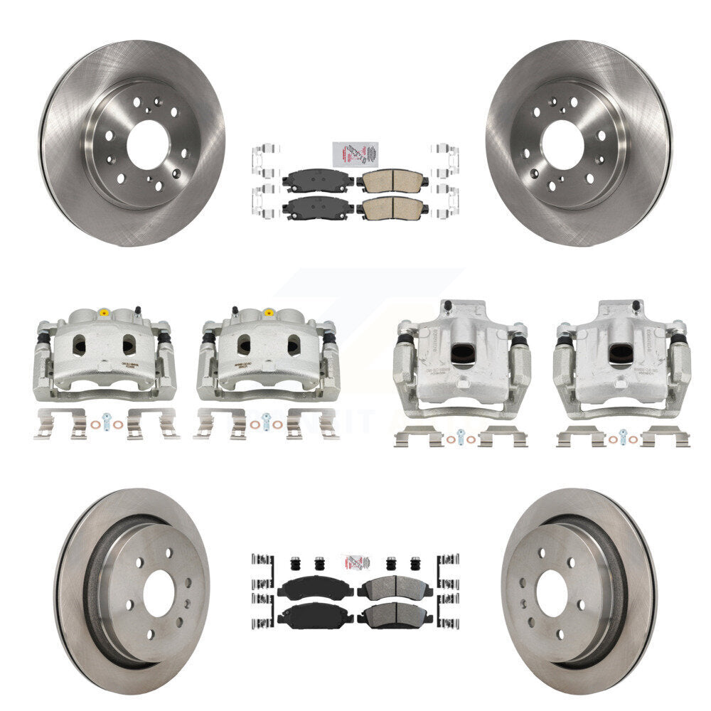 Front Rear Disc Brake Caliper Rotors And Ameribrakes Pads Kit (10Pc) For Cadillac XTS KC8-103246N