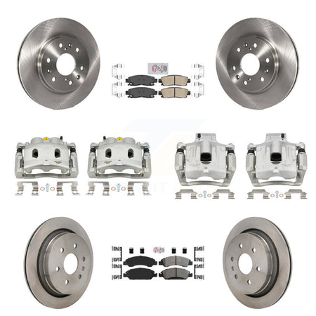 Front Rear Disc Brake Caliper Rotors And Ameribrakes Pads Kit (10Pc) For Cadillac XTS KC8-103246N