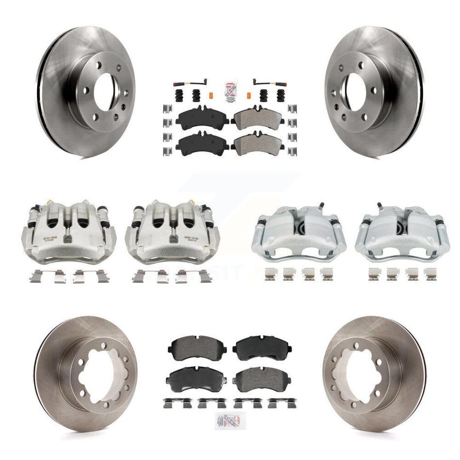 Front Rear Disc Brake Caliper Rotor Semi-Metallic Pad Kit (10Pc) For Sprinter 3500 Dodge KC8-103249N