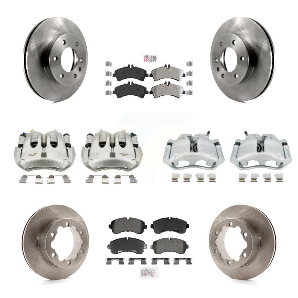 Front Rear Disc Brake Caliper Rotor Semi-Metallic Pad Kit (10Pc) For Sprinter 3500 Dodge KC8-103250N