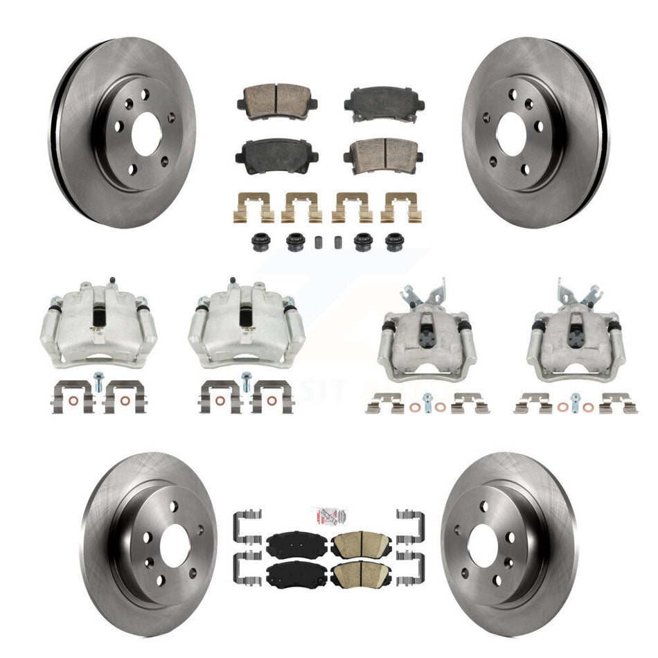 Front Rear Disc Brake Caliper Rotors And Ceramic Pads Kit (10Pc) For Chevrolet Malibu KC8-103258N