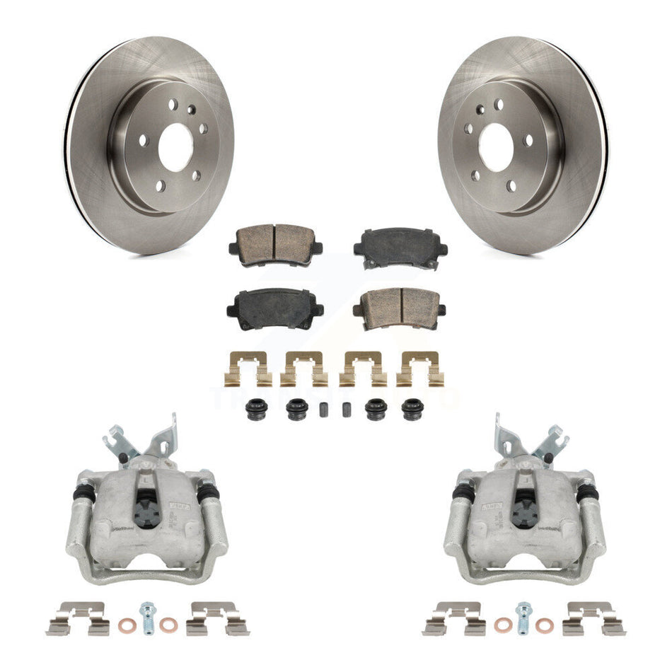 Rear Brake Caliper Rotor Ceramic Pad Kit For Buick Regal LaCrosse With Vented 2.4L KC8-103273N