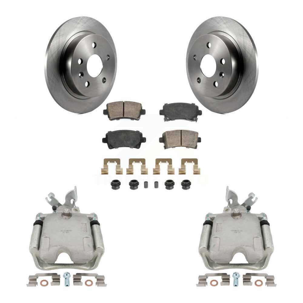 Rear Brake Caliper Rotor Ceramic Pad Kit For 2011-2016 Buick Regal 2.0L With Solid KC8-103279N
