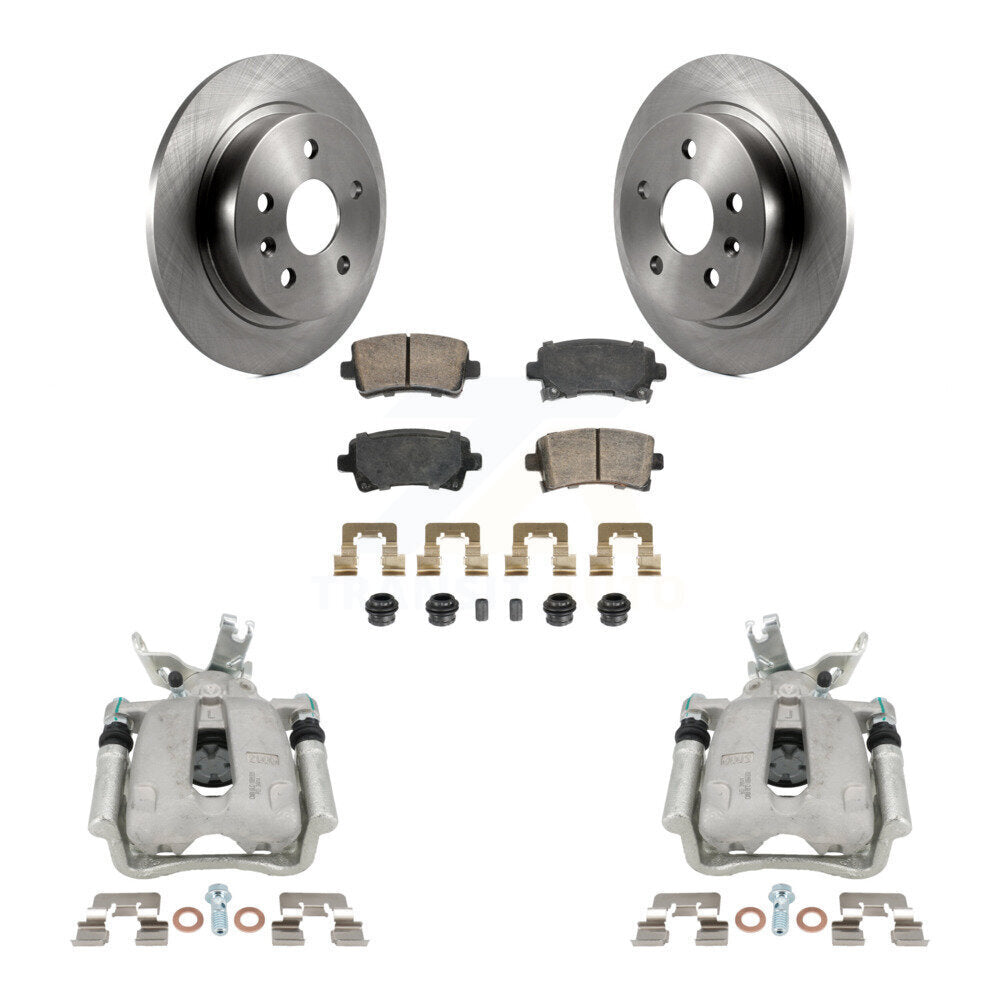 Rear Brake Caliper Rotors & Ceramic Pad Kit For Chevrolet Malibu With 16" Factory Wheels KC8-103283N