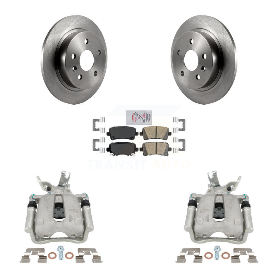 Rear Brake Caliper Rotors & Ceramic Pad Kit For Chevrolet Malibu With 16" Factory Wheels KC8-103284N