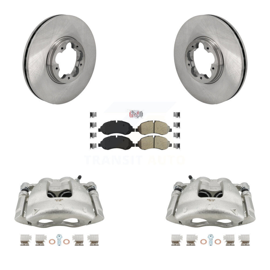 Front Disc Brake Caliper Rotors & Semi-Metallic Pad Kit For Ford Transit-250 Transit-150 KC8-103285N