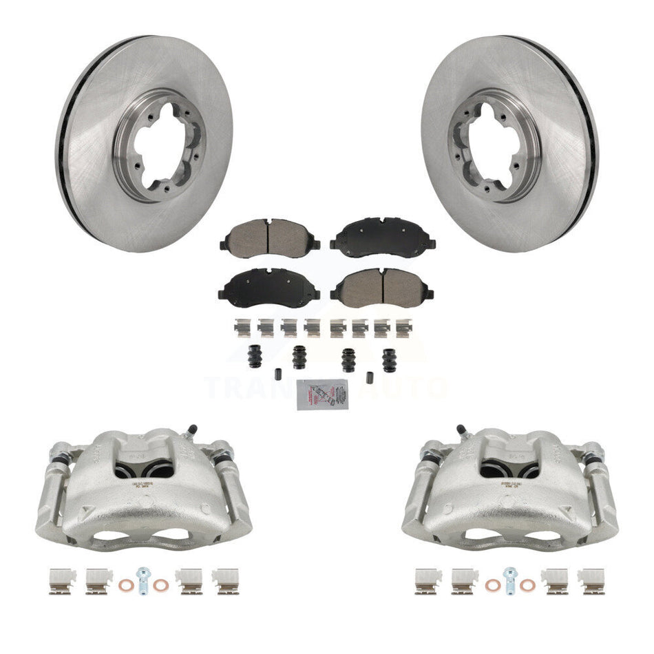 Front Disc Brake Caliper Rotors & Semi-Metallic Pad Kit For Ford Transit-250 Transit-150 KC8-103286N