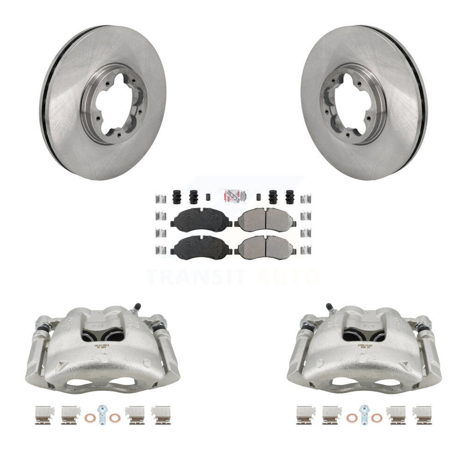Front Disc Brake Caliper Rotors & Semi-Metallic Pad Kit For Ford Transit-250 Transit-150 KC8-103287N