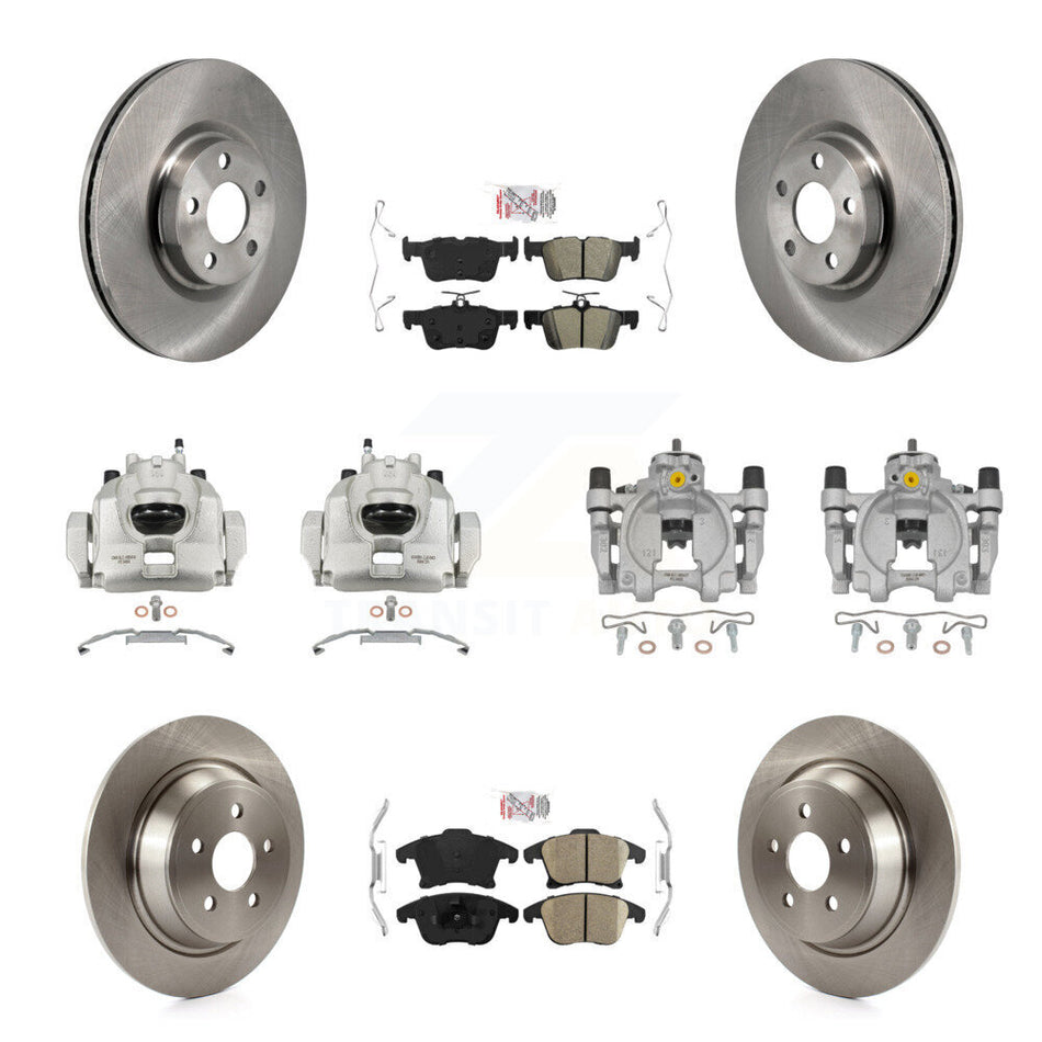 Front Rear Disc Brake Caliper Rotors And Ameribrakes Pads Kit (10Pc) For Lincoln MKZ KC8-103292N