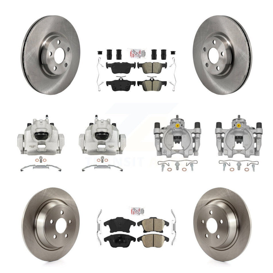 Front Rear Disc Brake Caliper Rotors And Ameribrakes Pads Kit (10Pc) For Lincoln MKZ KC8-103294N