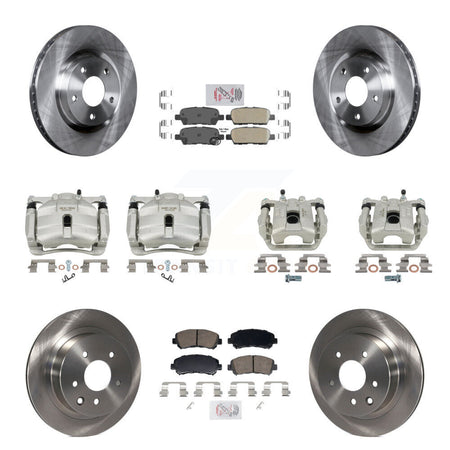 Front Rear Disc Brake Caliper Rotors And Ceramic Pads Kit (10Pc) For Nissan Rogue Select KC8-103295N