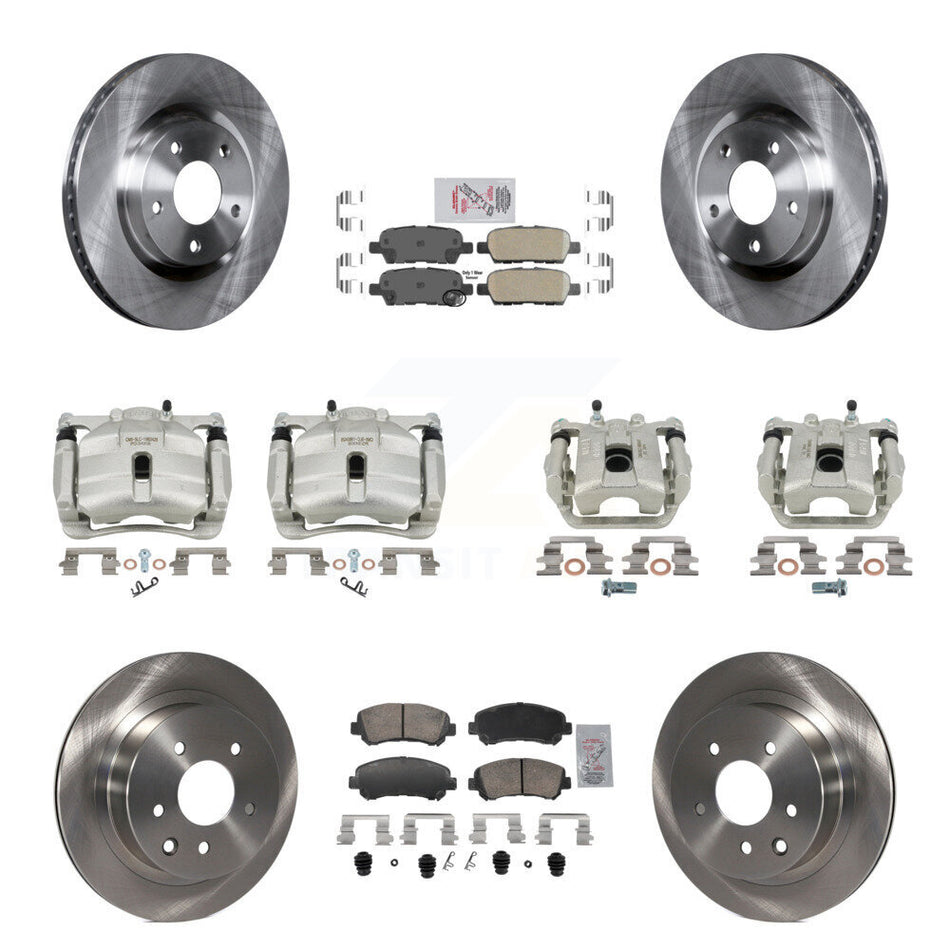 Front Rear Disc Brake Caliper Rotors And Ceramic Pads Kit (10Pc) For Nissan Rogue Select KC8-103296N