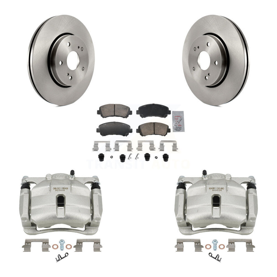 Front Disc Brake Caliper Rotors And Ceramic Pads Kit For 2010-2013 Suzuki Kizashi KC8-103308N