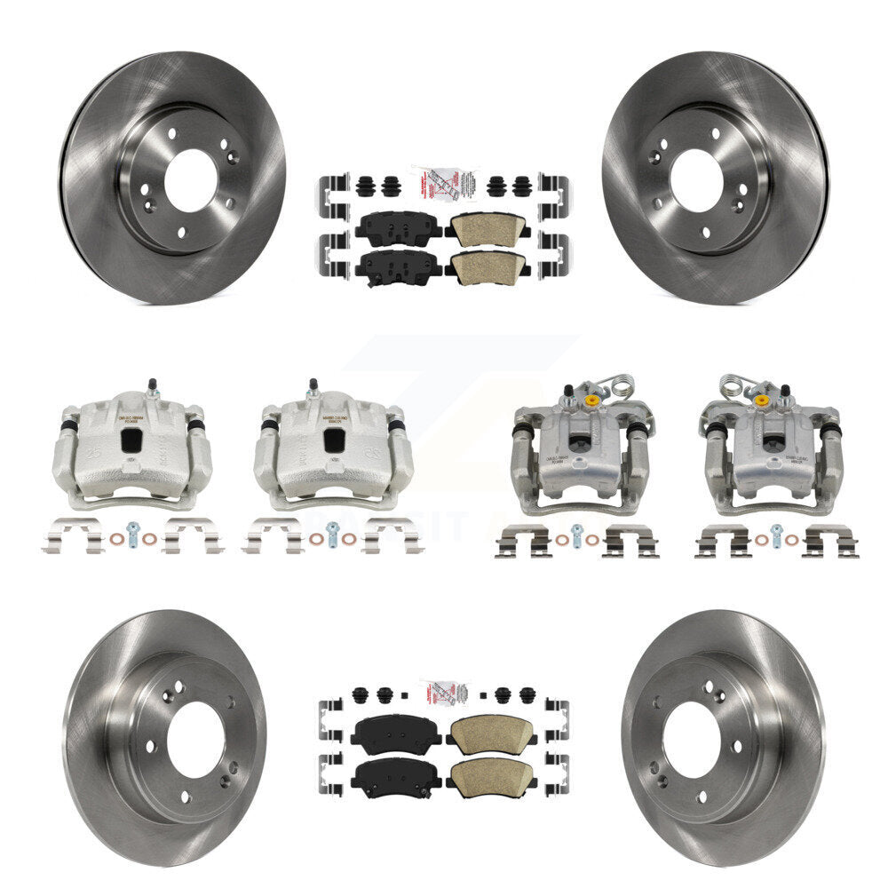 Front Rear Disc Brake Caliper Rotor And Ceramic Pad Kit (10Pc) For Hyundai Elantra Coupe KC8-103337N