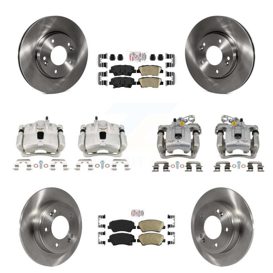 Front Rear Disc Brake Caliper Rotor And Ceramic Pad Kit (10Pc) For Hyundai Elantra Coupe KC8-103338N