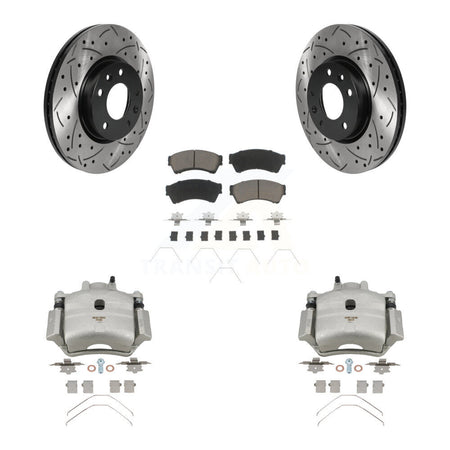 Front Brake Caliper Drill Slot Rotor Ceramic Pad Kit For Ford Fusion Mazda 6 Lincoln MKZ KCD-100001C