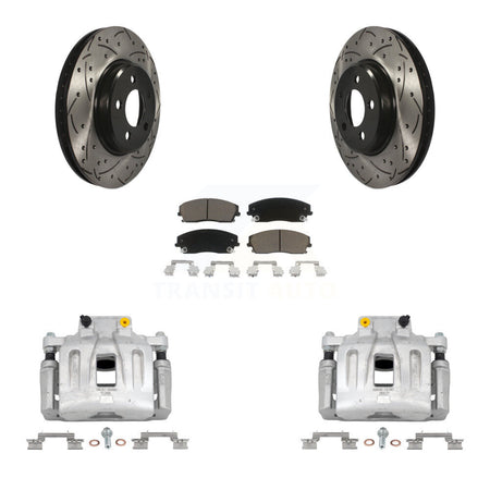 Front Brake Coat Caliper Drill Slot Rotor Ceramic Pad Kit For Chrysler 300 Dodge Charger KCD-100004C