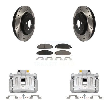 Front Brake Coat Caliper Drill Slot Rotor Ceramic Pad Kit For Chrysler 300 Dodge Charger KCD-100005C