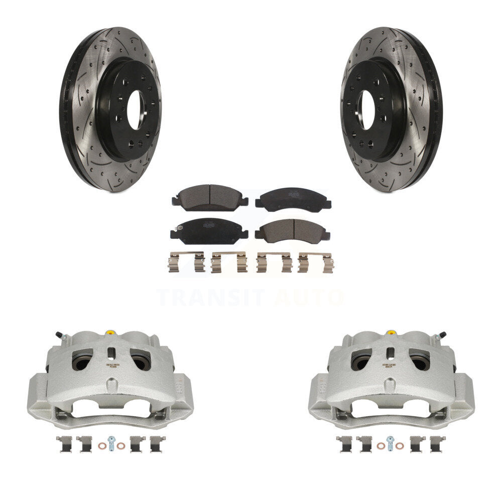 Front Brake Coat Caliper Drill Slot Rotor Ceramic Pad Kit For 2016 Chevrolet Suburban HD KCD-100010T