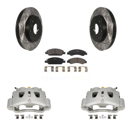 Front Brake Coat Caliper Drill Slot Rotor Ceramic Pad Kit For 2016 Chevrolet Suburban HD KCD-100010T