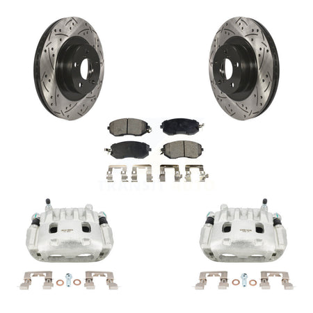 Front Brake Coat Caliper Drill Slot Rotor Ceramic Pad Kit For Subaru Forester Impreza XV KCD-100018T