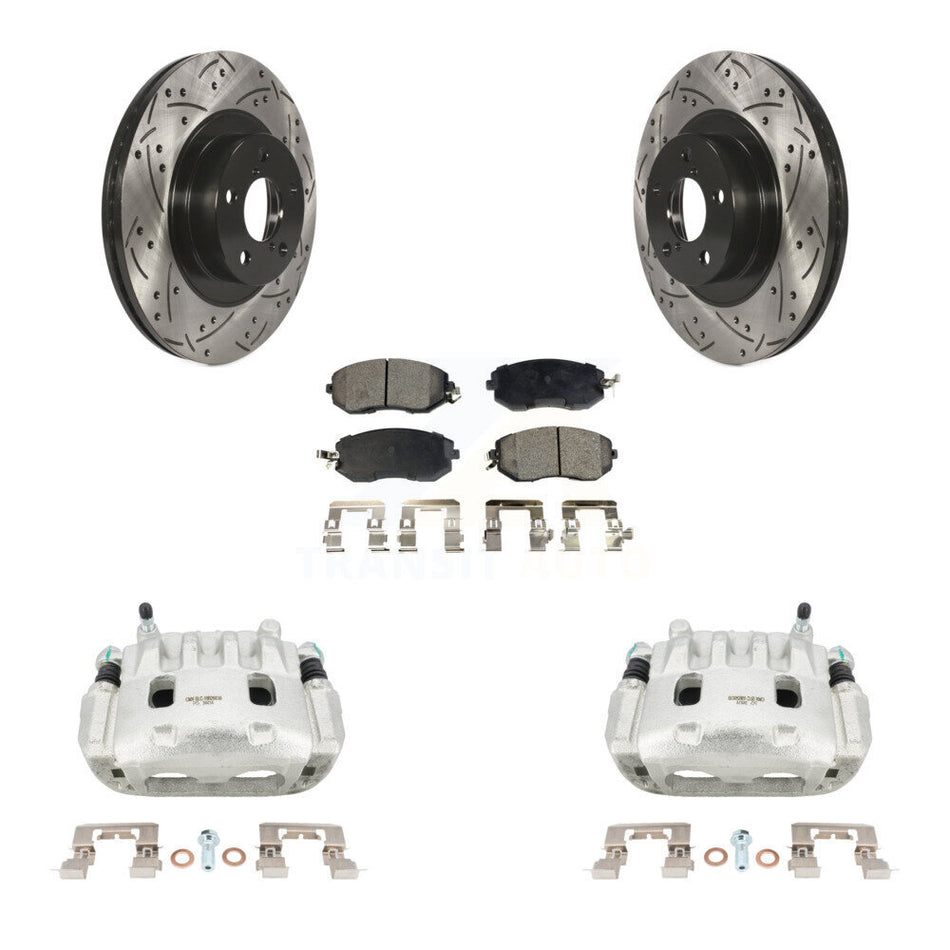 Front Brake Coat Caliper Drill Slot Rotor Ceramic Pad Kit For Subaru Forester Impreza XV KCD-100018T