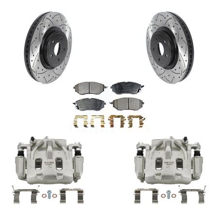 Front Brake Caliper Drill Slot Rotors Ceramic Pad Kit For Subaru Forester Outback Legacy KCD-100024T