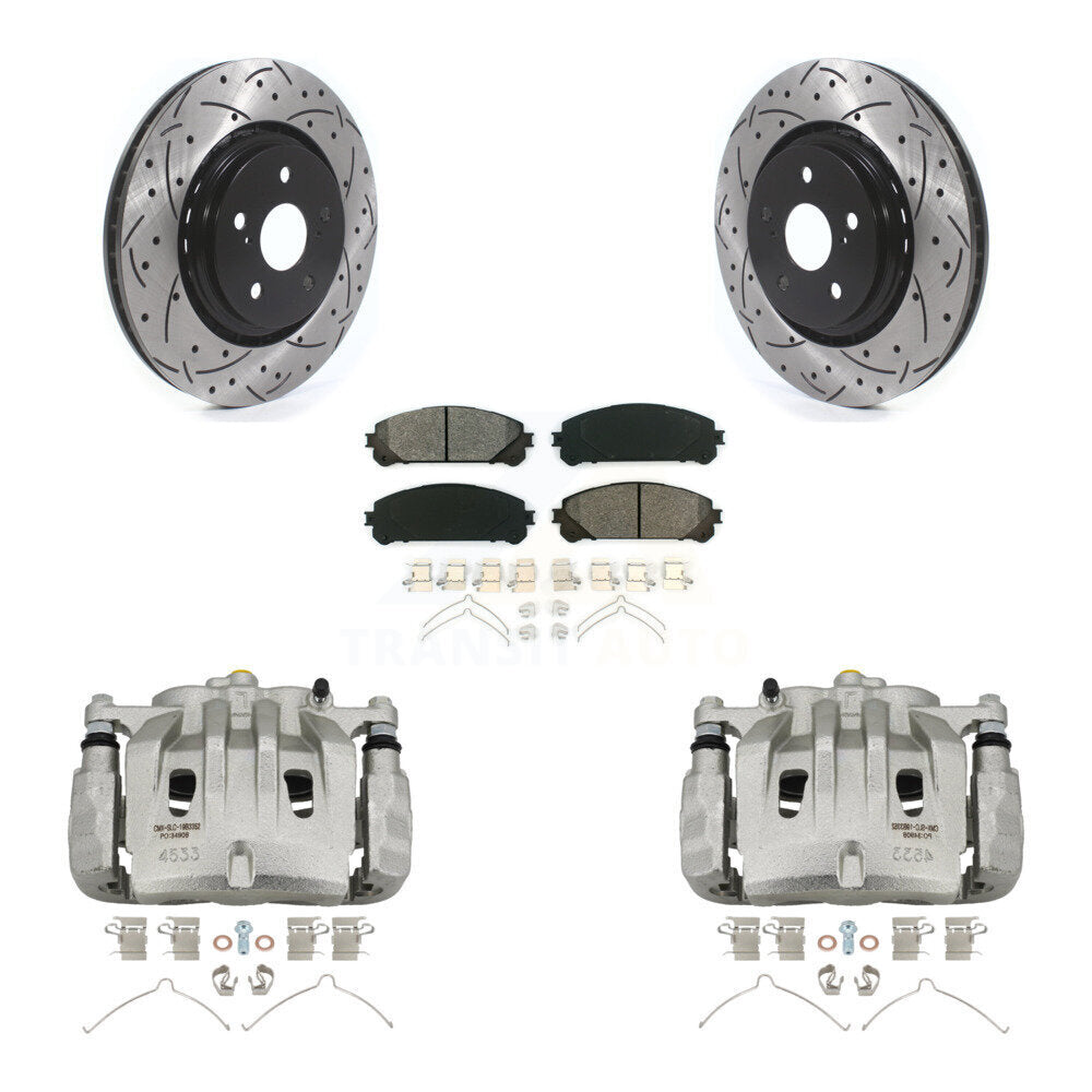 Front Brake Caliper Drill Slot Rotors Semi-Metallic Pad Kit For Lexus NX350h NX350 NX250 KCD-100069S