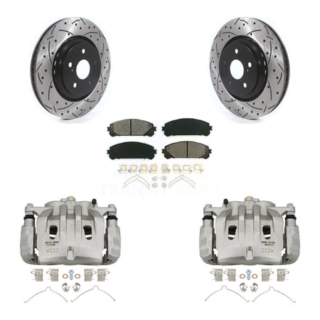 Front Brake Caliper Drill Slot Rotors Semi-Metallic Pad Kit For Lexus NX350h NX350 NX250 KCD-100069S