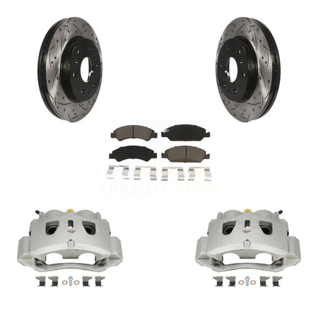 Front Brake Coat Caliper Drill Slot Rotor Ceramic Pad Kit For 2016 Chevrolet Suburban HD KCD-100081C