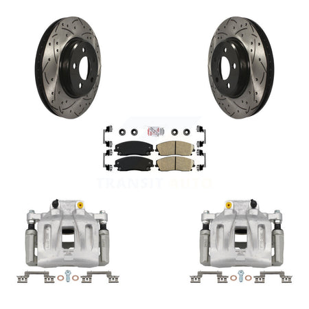 Front Brake Coat Caliper Drill Slot Rotor Ceramic Pad Kit For Dodge Chrysler 300 Charger KCD-100083N