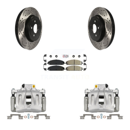 Front Brake Coat Caliper Drill Slot Rotor Ceramic Pad Kit For Chrysler 300 Dodge Charger KCD-100086N