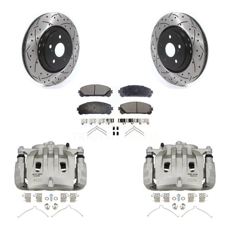 Front Brake Caliper Drilled Slot Rotor Ceramic Pad Kit For 2022 Lexus NX350h NX350 NX250 KCD-100100T