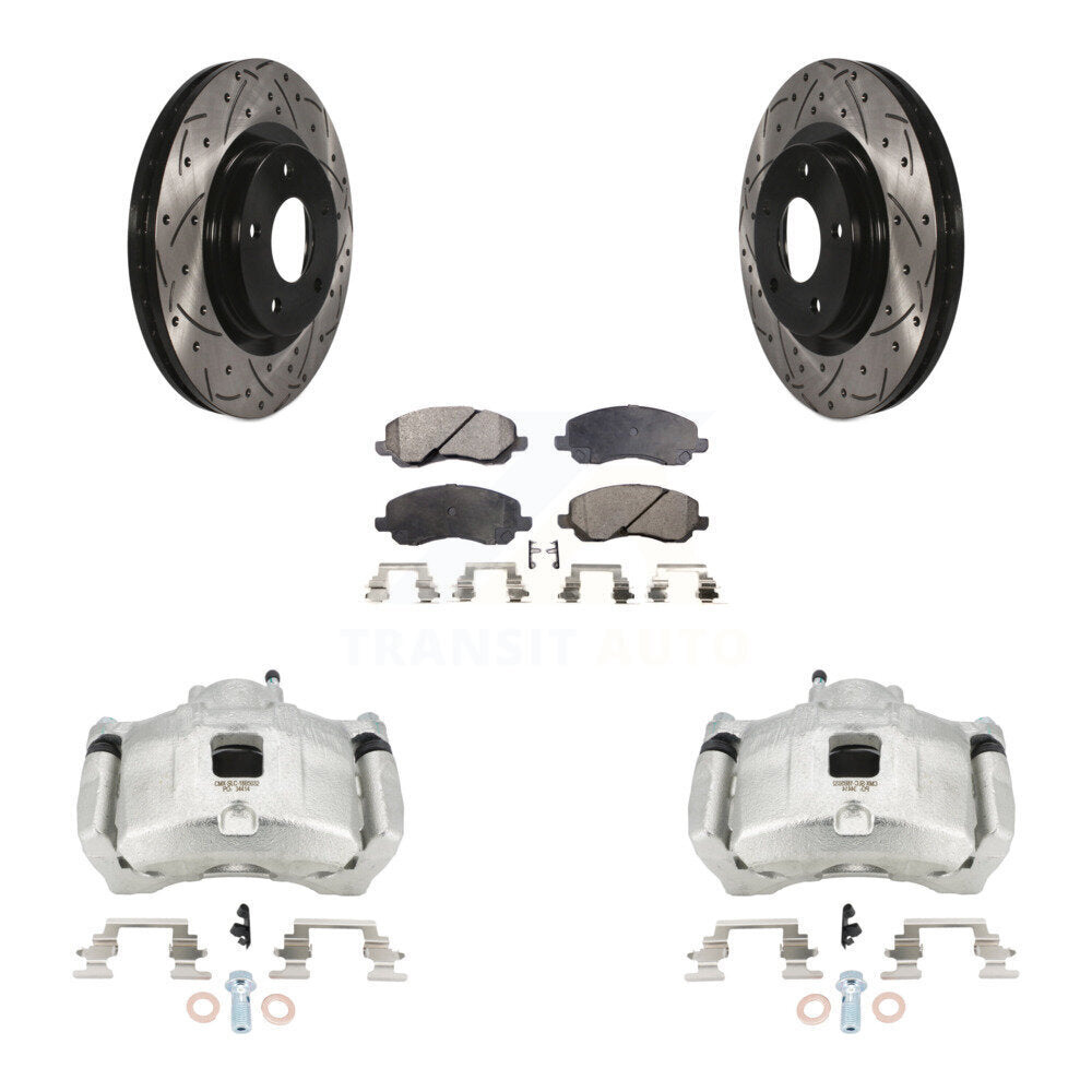 Front Brake Caliper Drill Slot Rotors Ceramic Pad Kit For Jeep Patriot Dodge Compass 200 KCD-100111T
