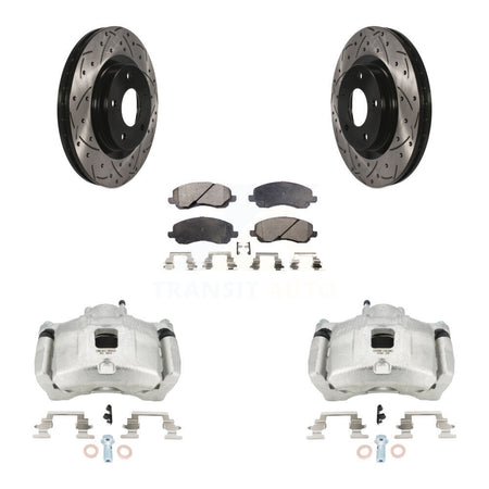 Front Brake Caliper Drill Slot Rotors Ceramic Pad Kit For Jeep Patriot Dodge Compass 200 KCD-100111T