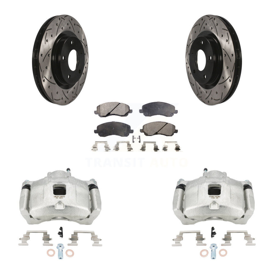 Front Brake Caliper Drill Slot Rotors Ceramic Pad Kit For Jeep Patriot Dodge Compass 200 KCD-100111T