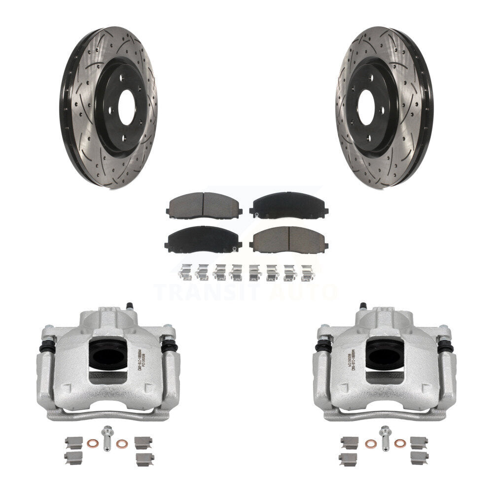 Front Brake Coat Caliper Drill Slot Rotors Ceramic Pad Kit For Volkswagen Routan Ram C/V KCD-100112C