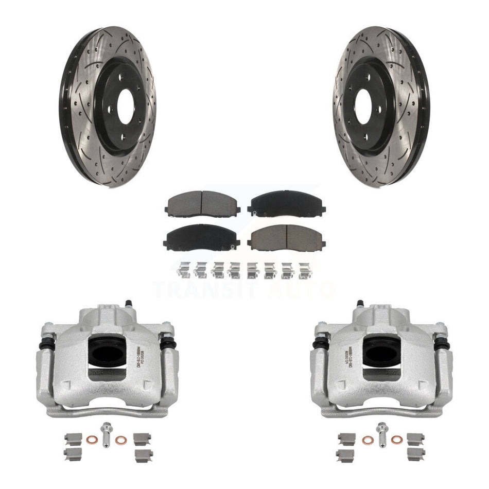 Front Brake Coat Caliper Drill Slot Rotors Ceramic Pad Kit For Volkswagen Routan Ram C/V KCD-100112C
