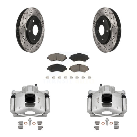 Front Brake Caliper Drill Slot Rotors Ceramic Pad Kit For Dodge Grand Caravan Chrysler & KCD-100113C