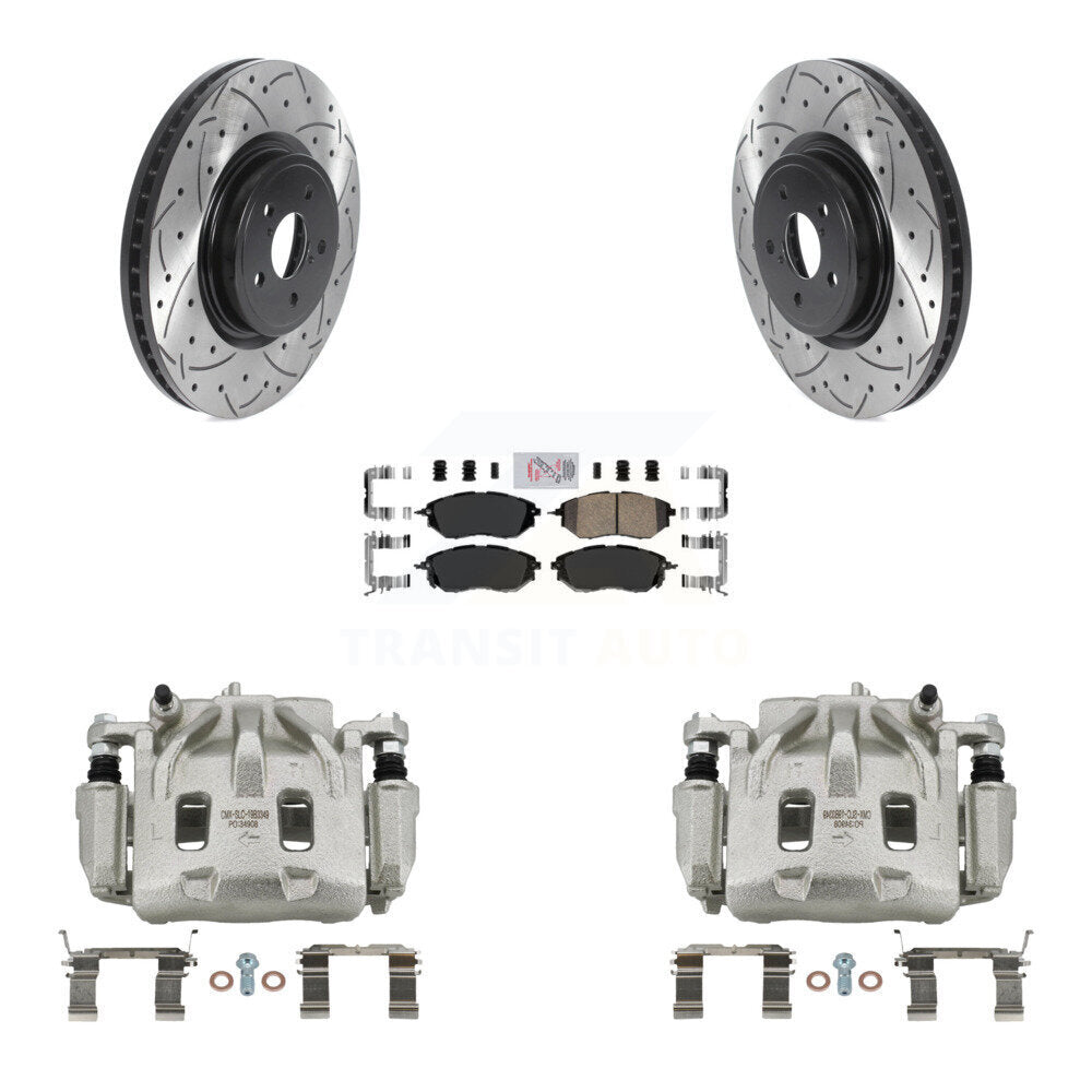 Front Brake Caliper Drill Slot Rotors Ceramic Pad Kit For Subaru Forester Outback Legacy KCD-100121N