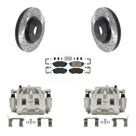 Front Brake Caliper Drill Slot Rotors Ceramic Pad Kit For Subaru Forester Outback Legacy KCD-100121N
