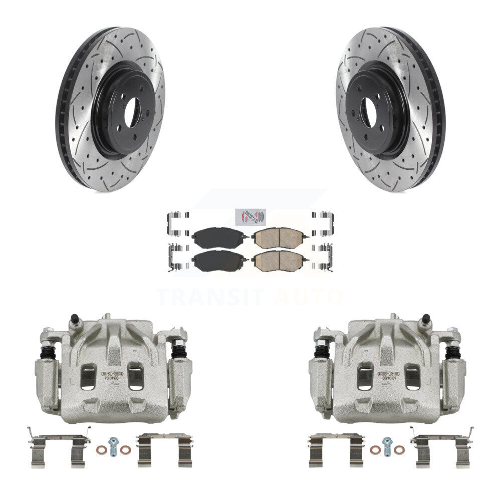 Front Brake Caliper Drill Slot Rotors Ceramic Pad Kit For Subaru Forester Outback Legacy KCD-100122N