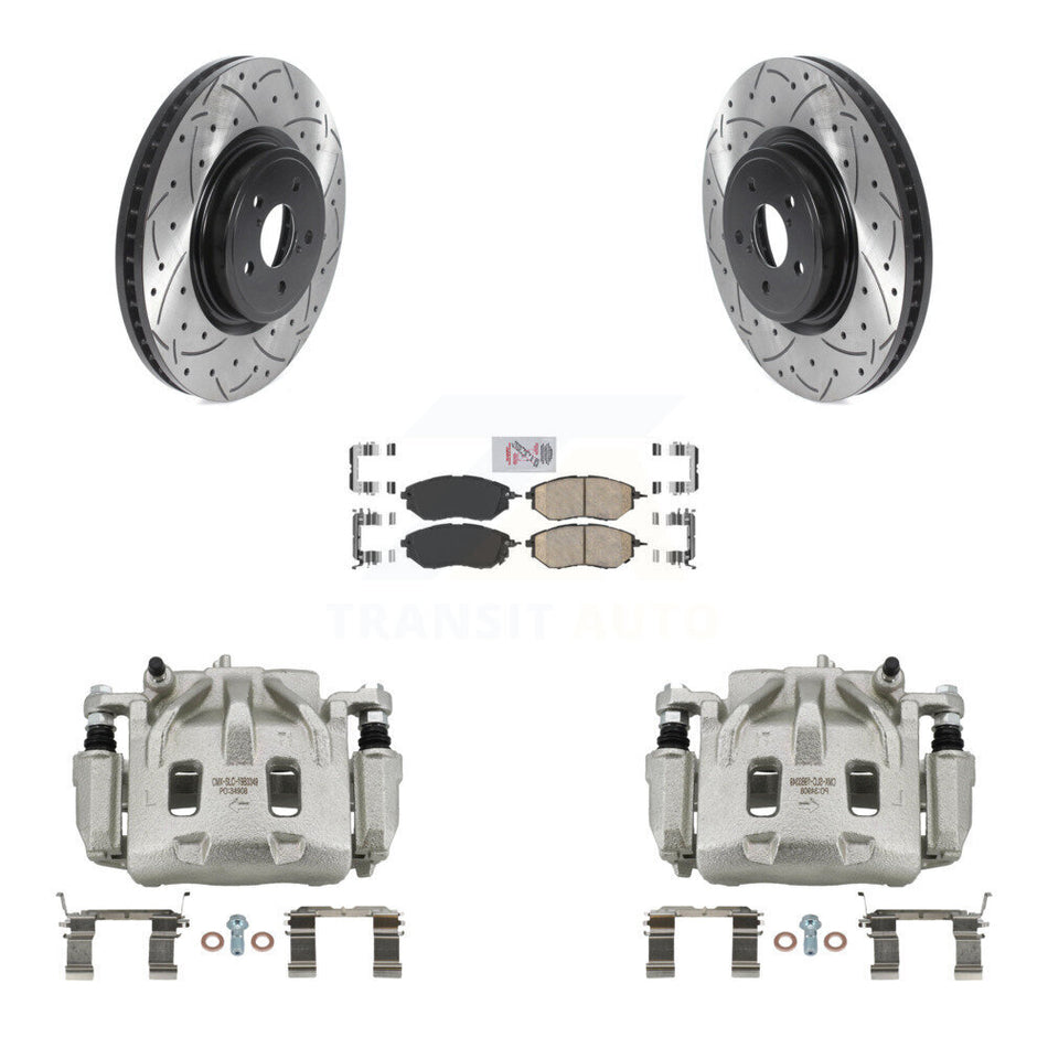 Front Brake Caliper Drill Slot Rotors Ceramic Pad Kit For Subaru Forester Outback Legacy KCD-100122N