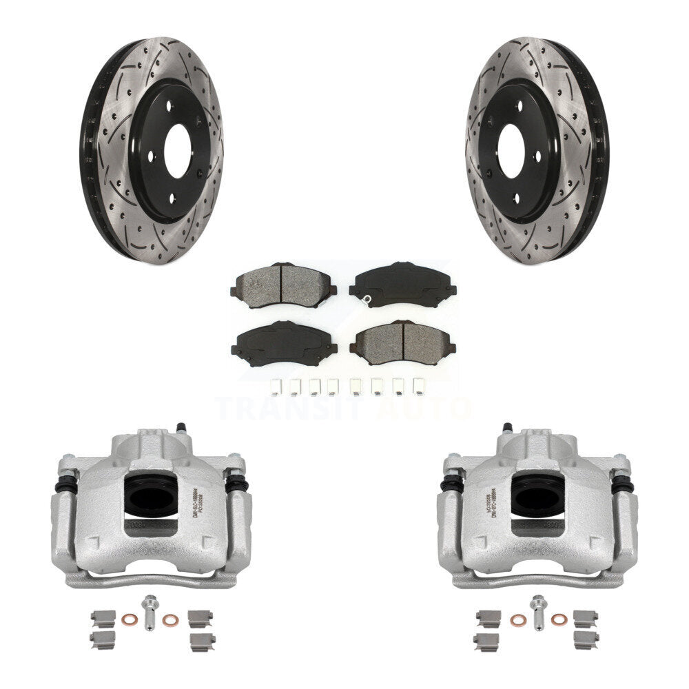 Front Brake Caliper Drill Slot Rotors Semi-Metallic Pad Kit For Dodge Grand Caravan Town KCD-100127S