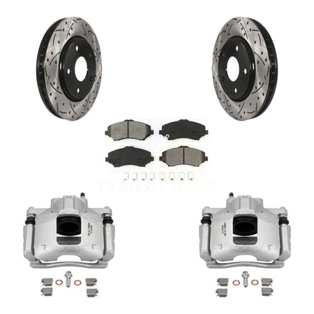 Front Brake Caliper Drill Slot Rotors Semi-Metallic Pad Kit For Dodge Grand Caravan Town KCD-100127S