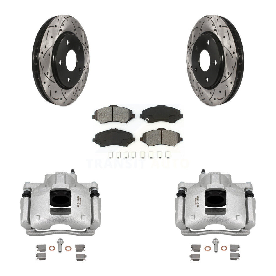 Front Brake Caliper Drill Slot Rotors Semi-Metallic Pad Kit For Dodge Grand Caravan Town KCD-100127S