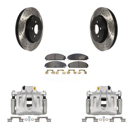 Front Brake Coat Caliper Drill Slot Rotor Ceramic Pad Kit For Chrysler 300 Dodge Charger KCD-100130T
