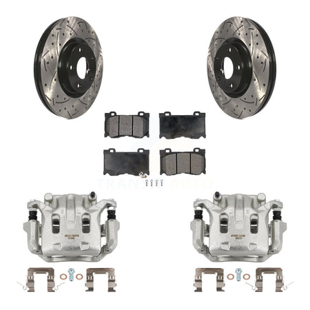 Front Brake Caliper Drill Slot Rotor Ceramic Pad Kit For INFINITI G37 With Brembo Brakes KCD-100162T