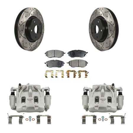 Front Brake Caliper Drill Slotted Rotor Ceramic Pad Kit For Subaru Outback WRX Legacy B9 KCD-100165T
