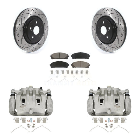 Front Brake Caliper Drilled Slot Rotor Ceramic Pad Kit For 2022 Lexus NX350h NX350 NX250 KCD-100195C